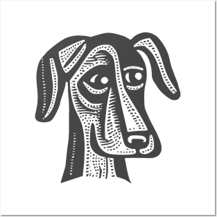 Artsy Dog Illustration Posters and Art